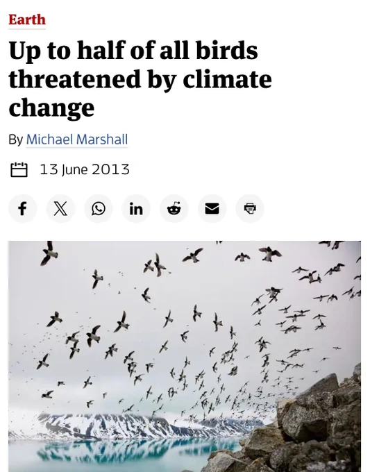 Up to half of all birds threatened by climate change