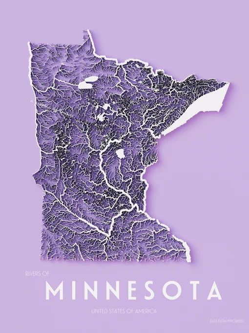 A visualisation of Minnesota's rivers and lakes