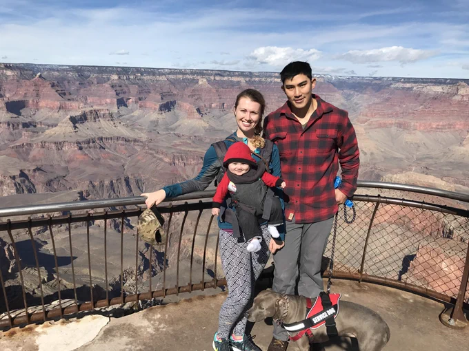 Kelly Wong, his wife and child enjoying the outdoors.