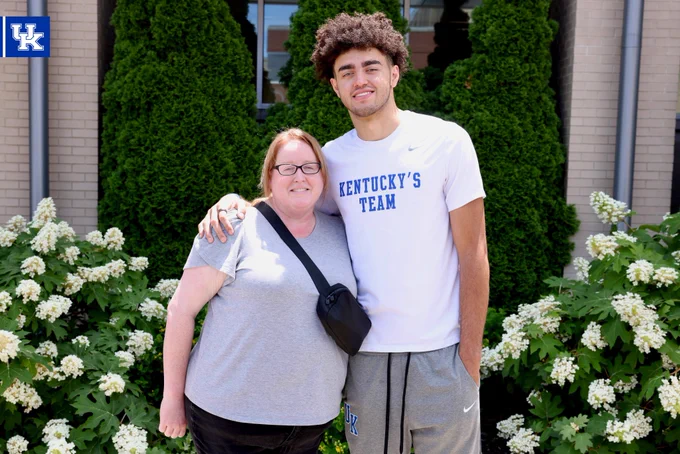 Malachi Moreno with his mom. 