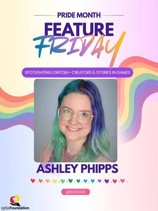 Pride month feature friday. Spotlighting LGBTQIA  creators & stories in games. Ashley Phipps, Shleedelie
