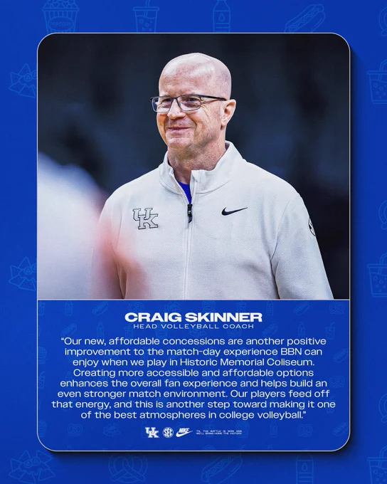 25%-50% lower prices on concessions at Kroger Field and HMC this year.
