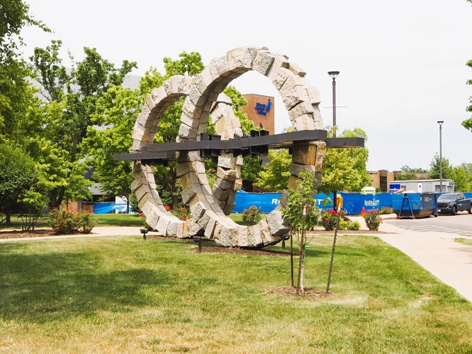 Artwork located at the entrance area of Illinois Central College