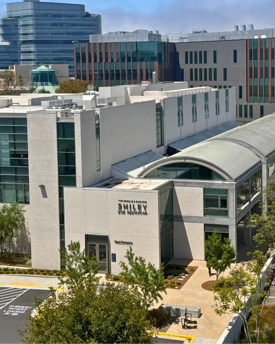 Exterior view of the Shiley Eye Institute east entrance.
