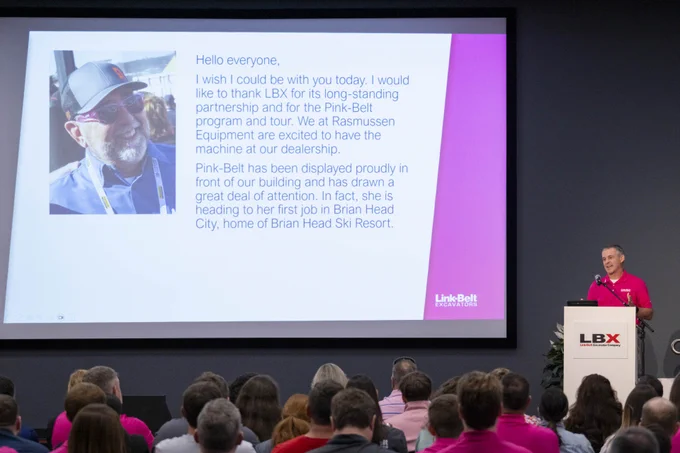 This week, we officially presented the auction proceeds from "Pink-Belt," our 145 X4 excavator, to the National Breast Cancer Foundation and CHI Saint Joseph Health Foundations Yes, Mamm! program. 

A massive shoutout to Randy Gallegos of Rasmussen Equipment for winning the auction at ConExpo and taking Pink-Belt home! Thank you to our dealer community who supported this incredible journey. 💪✨