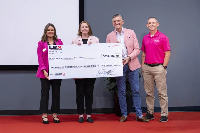 This week, we officially presented the auction proceeds from "Pink-Belt," our 145 X4 excavator, to the National Breast Cancer Foundation and CHI Saint Joseph Health Foundations Yes, Mamm! program. 

A massive shoutout to Randy Gallegos of Rasmussen Equipment for winning the auction at ConExpo and taking Pink-Belt home! Thank you to our dealer community who supported this incredible journey. 💪✨