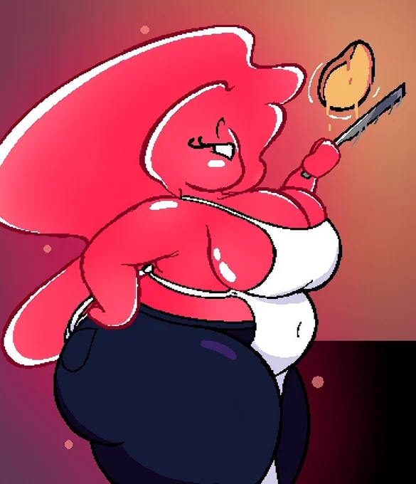 A mom cooking pancakes for the afternoon 