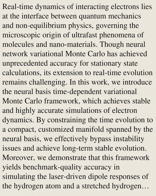 Real-time dynamics of interacting electrons lies at the interface between quantum mechanics and non-equilibrium physics, governing the microscopic origin of ultrafast phenomena of molecules and nano-materials. Though neural network variational Monte Carlo has achieved unprecedented accuracy for stationary state calculations, its extension to real-time evolution remains challenging. In this work, we introduce the neural basis time-dependent variational Monte Carlo framework, which achieves stable and highly accurate simulations of electron dynamics. By constraining the time evolution to a compact, customized manifold spanned by the neural basis, we effectively bypass instability issues and achieve long-term stable evolution. Moreover, we demonstrate that this framework yields benchmark-quality accuracy in simulating the laser-driven dipole responses of the hydrogen atom and a stretched hydrogen molecule, and accurately extracts the dynamic polarizabilities of helium and beryllium atoms.
