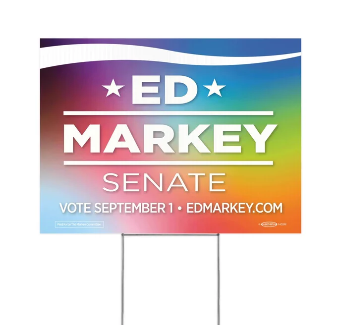 Rainbow Ed Markey for Senate Lawn Sign