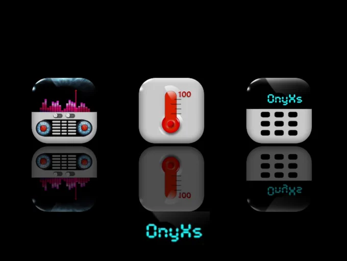 Showcase Beautiful 3D Realistic OnyXs iOS & Android Handcrafted Icon Pack