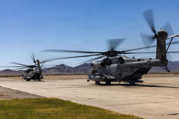 A U.S. Marine Corps AH-1Z Viper assigned to Marine Medium Tiltrotor Squadron\u202F(VMM)\u202F364 (Reinforced), 13th Marine Expeditionary Unit, refuels during aviation delivery ground refueling training in support of a raid during Realistic Urban Training at Marine Corps Air Station Yuma, Arizona, May 28, 2026. RUT is a critical pre-deployment exercise that enables the 13th MEU to integrate its command, air,\u202Fground\u202Fand\u202Flogistics\u202Fcombat elements, ensuring the force is prepared to respond rapidly and effectively to crises in unfamiliar, urban environments.\u202F(U.S. Marine Corps photo by Lance Cpl. Fernando Cruz Martinez)\n\n