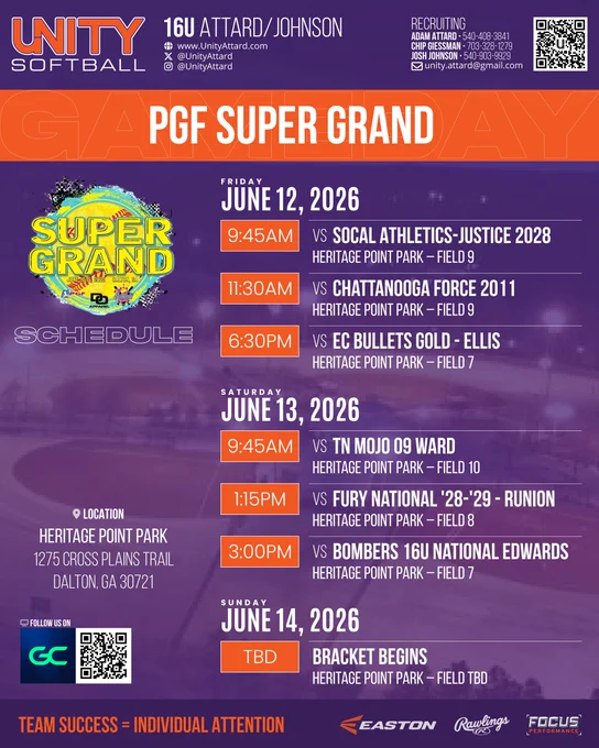 PGF Super Grand Game Schedule