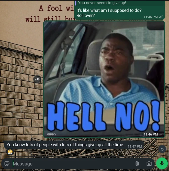 Give up? HELL NO! 