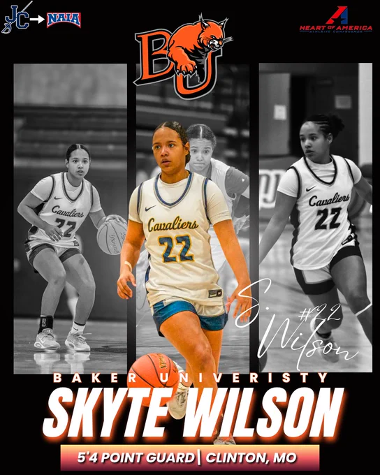 Graphic of Skyte Wilson signing at Baker University