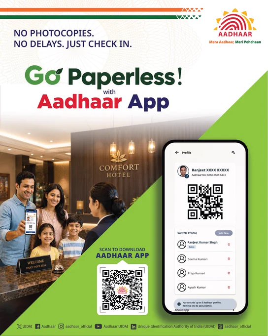 Go Paperless with aadhaar app