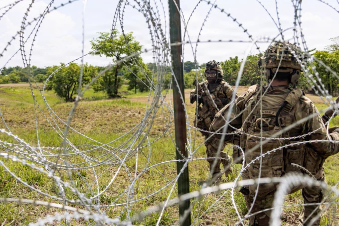 2-27 IN, 3rd MBCT, 25th Infantry Division Soldiers moved through platoon blank-fire training during Salaknib 26 in the Philippines, working through tactical movement, target engagement, communication and objective seizure in jungle terrain.