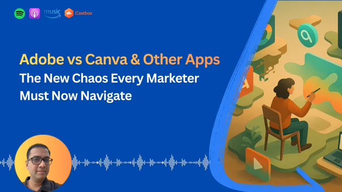 In this episode, we dive into the creative-software shakeup every marketer is feeling. Adobe is no longer the unquestioned king. Canva just made Affinity completely free. Apple grabbed Pixelmator. DaVinci Resolve keeps pushing pro-grade tools at zero cost. And AI is flooding every app.

What does this mean for marketers, creators, brands, and anyone who touches design or video? A lot. Costs are shifting. Workflows are breaking. New options look tempting—but also overwhelming.

This episode unpacks the Adobe vs Canva battle, the rise of free pro tools, the role of AI in reshaping creative work, and how marketers can navigate this new chaos with clarity instead of confusion.

If you’ve ever wondered which tools to choose—or how to future-proof your creative stack—this one’s for you.
