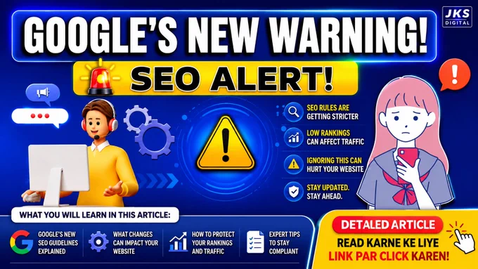 🚨 Google’s New SEO Warning — Are You Ready?



SEO is changing fast, and ignoring important updates could impact your website rankings, traffic, and online visibility.



If your website traffic is dropping, rankings are unstable, or you want to stay ahead in search results — this article is for you.



Inside this article, you’ll discover:



✅ What Google’s latest SEO updates mean

✅ Common mistakes that can hurt rankings

✅ How to protect your website traffic

✅ SEO best practices for better visibility

✅ Practical insights to stay future-ready



Don’t wait until rankings drop. Stay informed and optimize smarter.



📖 To read the detailed article, click the link below and explore the full guide.

🔗 https://jksdigital.in/googles-new-spam-policy/



💡 Save this post and share it with someone working on SEO.



#SEO #GoogleSEO #SearchEngineOptimization #SEOTips #WebsiteTraffic #GoogleUpdates #DigitalMarketing #ContentMarketing #SEOStrategy #JKSDigital #OrganicTraffic #SearchRankin