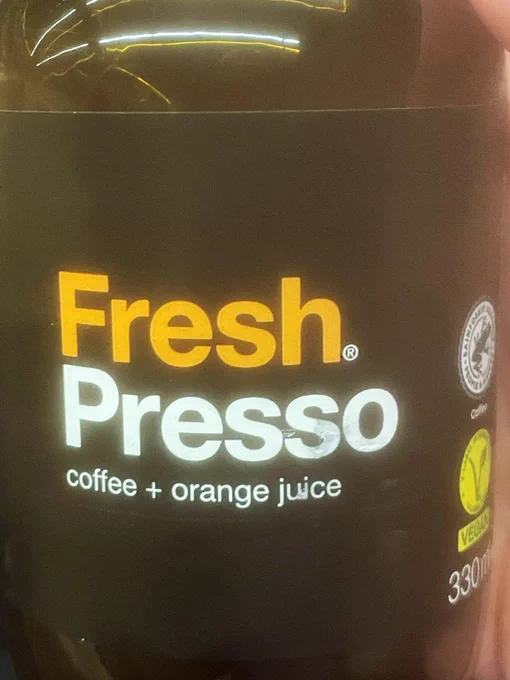 A bettle with coffee and orange juice