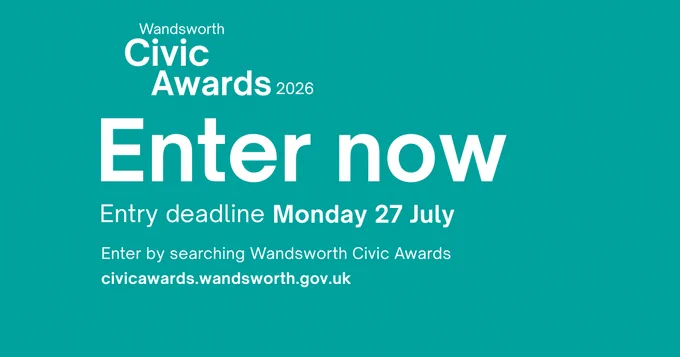 Graphic that reads "Enter now"