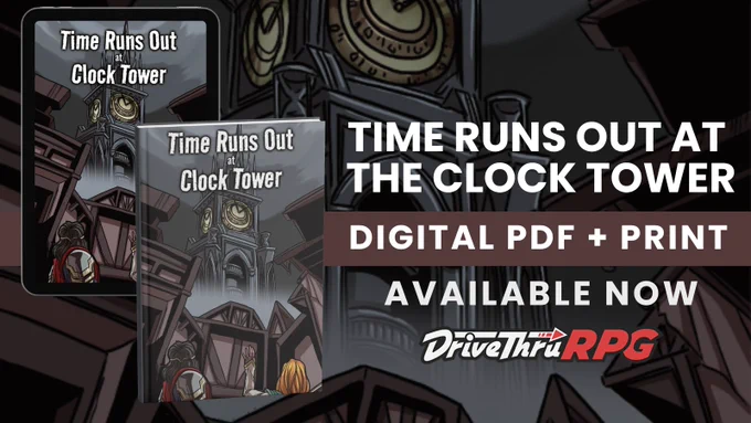 Time Runs Out at Clock Tower - 5E Puzzle Dungeon Zine is available now at DriveThruRPG.com