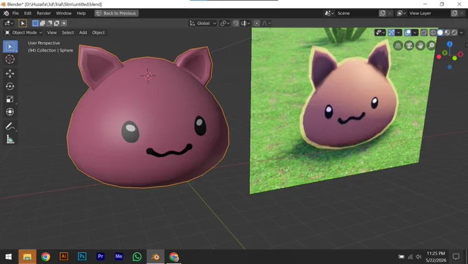 Roblox squishy model, themed cat, followed Image from net and tried to match it. 