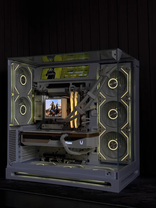 Ryzen 7 9800x3d 
RTX 5070 TI Zotac Solid Core 16GB OC 
Asus B850 Max Gaming WiFi 
DDR5 32GB TeamGroup T-Force 6kmhz
2TB XPG 
Thermalright Peerless Vision 
Majesty 850w 3.1 gold 
Falcon x   9.2 SS