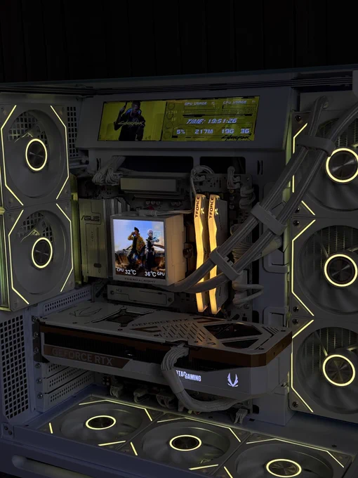 Ryzen 7 9800x3d 
RTX 5070 TI Zotac Solid Core 16GB OC 
Asus B850 Max Gaming WiFi 
DDR5 32GB TeamGroup T-Force 6kmhz
2TB XPG 
Thermalright Peerless Vision 
Majesty 850w 3.1 gold 
Falcon x   9.2 SS