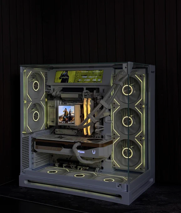 Ryzen 7 9800x3d 
RTX 5070 TI Zotac Solid Core 16GB OC 
Asus B850 Max Gaming WiFi 
DDR5 32GB TeamGroup T-Force 6kmhz
2TB XPG 
Thermalright Peerless Vision 
Majesty 850w 3.1 gold 
Falcon x   9.2 SS