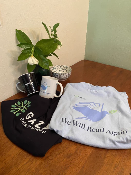 GAZA GREAT MINDS: photo of GGM merchandise purchased on GGM’s Online Redbubble Store at Visit Gaza Great Minds 's shop, for cool artwork on awesome products! https://www.redbubble.com/people/GazaGreatMinds/shop