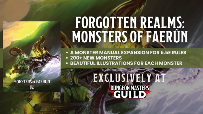 Forgotten Realms: Monsters of Faerûn is available now at DMsGuild.com
