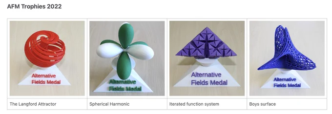 pictures of the 2022 Alternative Fields Medal (AFM) trophies
