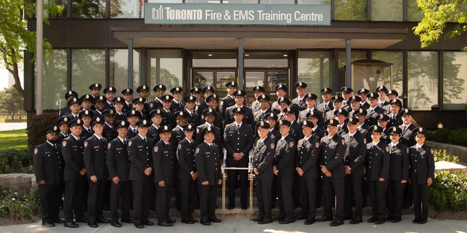 The June 2026 graduating Toronto Fire Services class.