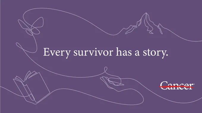 Purple graphic that reads Every survivor has a story.