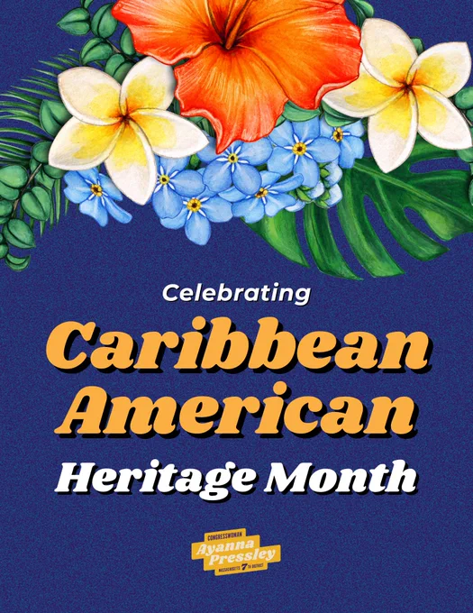 A graphic that reads: Celebrating Caribbean American Heritage Month