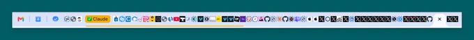 A crowded browser tab bar shows many open tabs,
with a Claude tab group highlighted in yellow.