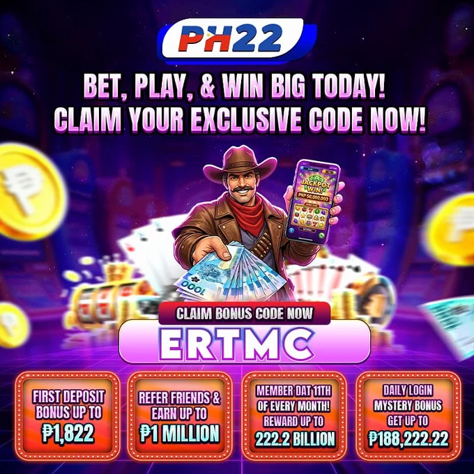 📢Follow our 📱Telegram and get a DAILY REWARDS OF UP TO ₱𝟚,𝟚𝟚𝟚.𝟚𝟚
📌How to Claim:
1️⃣. Click the link https://t.me/PH22COM to join Telegram, view the content to get a 🎁𝗕𝗢𝗡𝗨𝗦 𝗖𝗢𝗗𝗘🎁
2️⃣. Log in to 𝗣𝗛𝟮𝟮 and click ▶️ MEMBER ▶️ CLICK REWARD CENTER ▶️ CLICK PROMO CODE ▶️ ENTER THE CORRECT PROMO CODE TO GET BONUS 
💎 Join the hottest Online Gaming where winners gather daily. Your next big win could be just a spin away!⭐️⭐️
