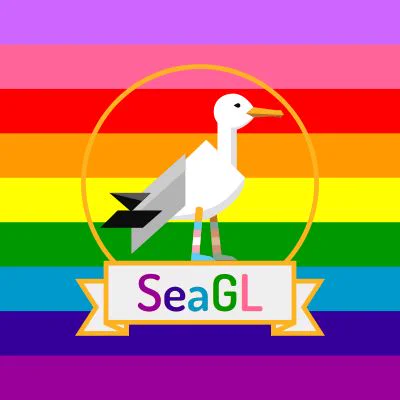 profile pic featuring Gilbert Baker's 1978 nine-stripe flag.