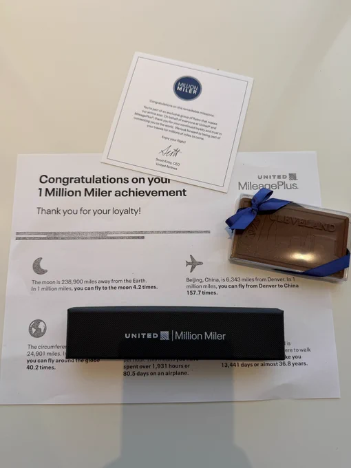 United Million Miler Acknowledgement