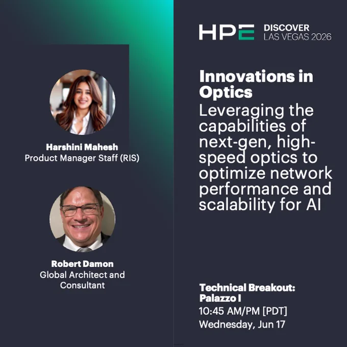 Innovations in Optics - HPE Discover Las Vegas 2026 Technical Breakout Session