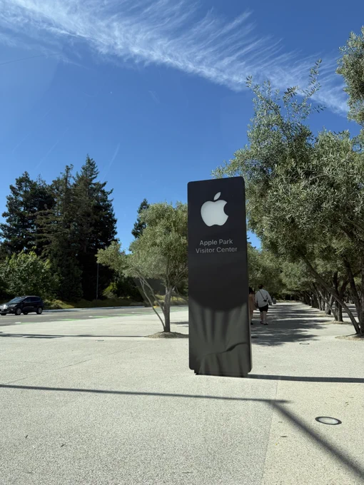Photo of the Apple Park Visitor Center sign.