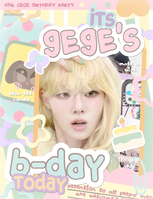 confettis all around the world are dedicated to kak gege today <！☆∀☆！> 🎂 celebrate and show her our best wishes on the fiesta ⭐️🍦🌈