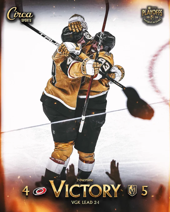 Final (2OT): VGK 5, CAR 4