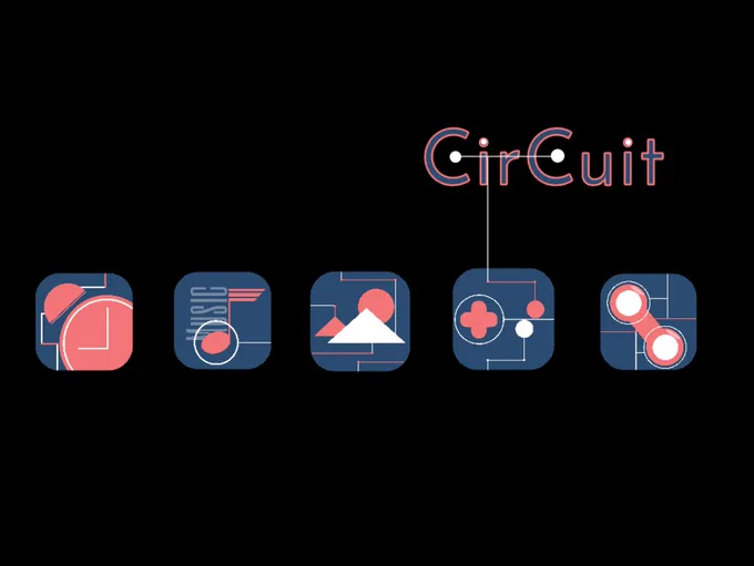 Show case 5 of 400  Abstract Electric CirCuit Handcrafted iOS Icon Pack, This icon pack is inspired by the intricate patterns and structured aesthetics of electric circuit boards. The design transforms complex circuitry into clean, modern, and visually striking icons, blending technical precision with minimalist style.