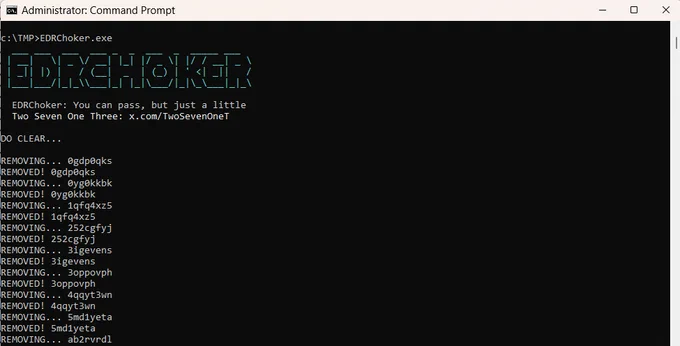 EDRChoker run remove throttling EDR process