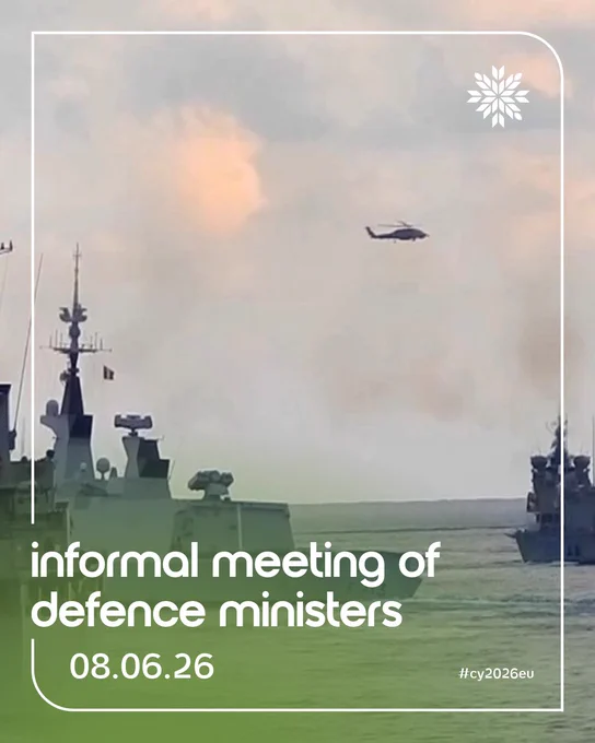 EU Defence Ministers will convene tomorrow in #Lefkosia for an informal meeting, under the #CY2026EU Presidency.

Discussions will focus on:
🔹EU support to Ukraine
🔹Maritime security, with emphasis on the need to safeguard freedom of navigation
🔹European Security Strategy

🔗 Learn more: 👉 https://link.berry.social/defence