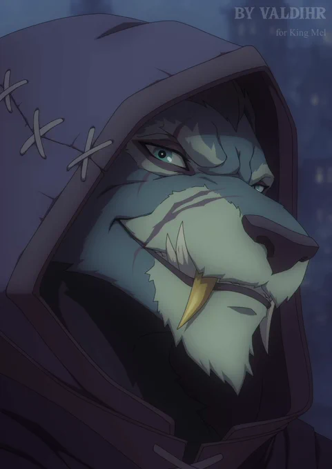 Anime portrait of a world of warcraft worgen.