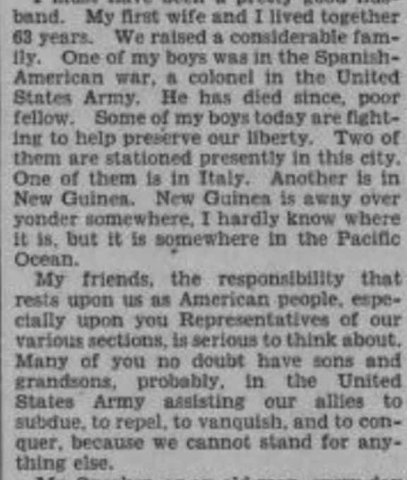 Source:

Congressional Record
78th U.S. Congress
June 3, 1944
Page 5258

https://archive.org/details/us_congress_78/congressional-record-1944-pt4/page/5258/mode/1up?q=Julius Howell