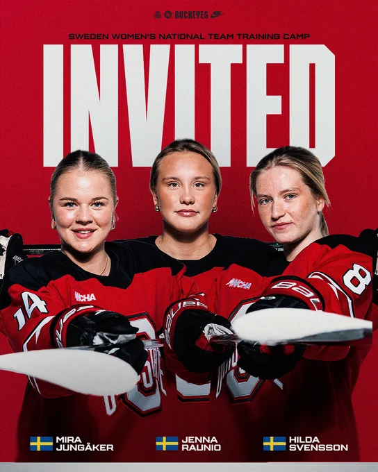 Mira Jungaker, Jenna Raunio and Hilda Svensson are invited to Swedish Women's National Team Training Camp