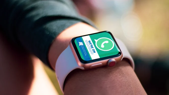 Someone receiving a WhatsApp alert on their smart watch